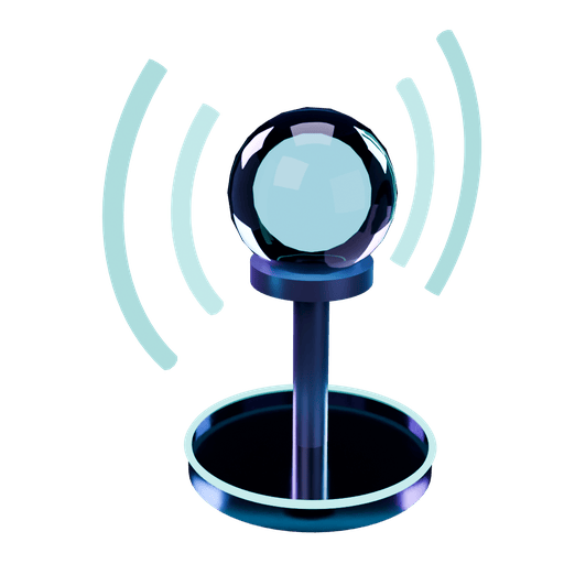 A status beacon: a glowing orb on a mast sending out signal arcs