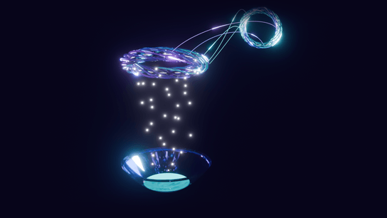 Aura by OmniConflux scene with connected luminous paths.